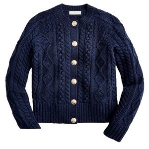 J.Crew Navy Cable Knit Cardigan - Size Small